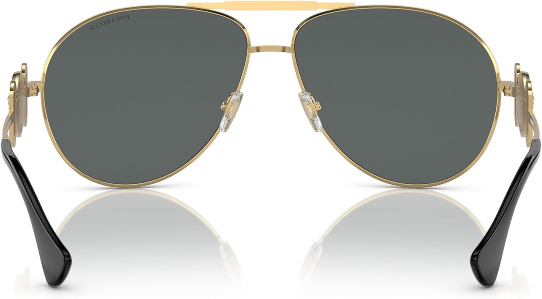 Versace Unisex Sunglasses Gold Frame, Polar Grey Lenses, 65MM