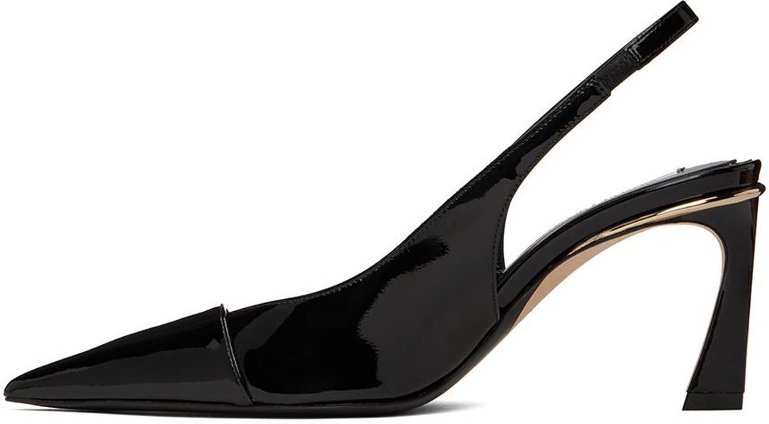 Black 75mm Slingback Heels