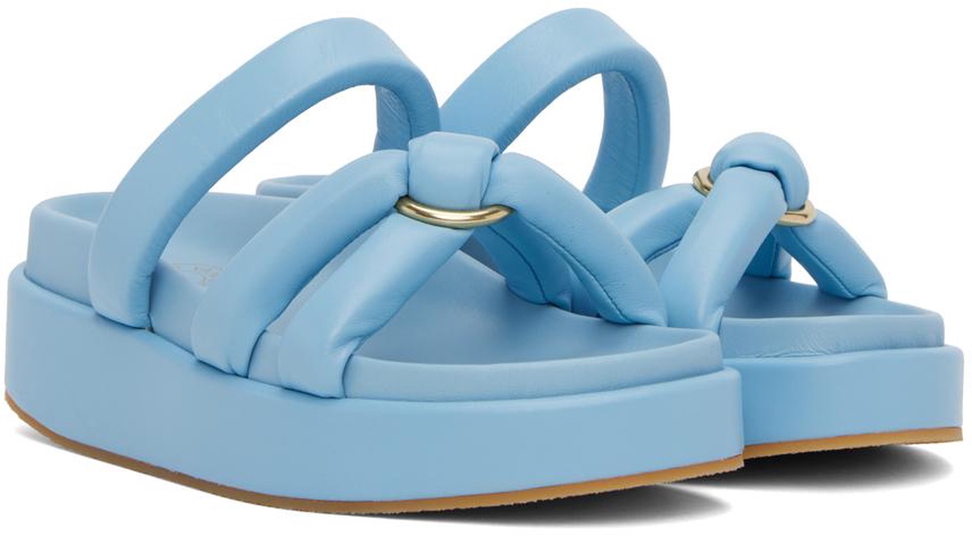 Blue Padded Platform Sandals