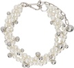 White Twisted Bell Charm & Pearl Necklace