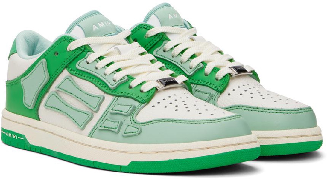 Green & Off-White Skel-Top Sneakers