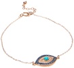 Amazon Essentials womens 18k Yellow Gold Plated Sterling Silver Stabilized Turquoise with Created Blue and White Sapphire Evil Eye Necklace, 18", (previously Amazon Collection)