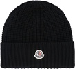 Moncler Logo Patch Cable Knit Beanie