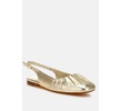 Berni Metallic Square Toe Flat Slingbacks