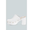 Benji Leather Clogs In White