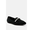 Kyari Velvet Diamante Strap Loafers