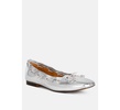 Marlow Metallic Eyelet Detail Bow Ballerinas