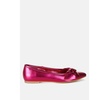 Bromelia Metallic Pleather Bow Ballerinas