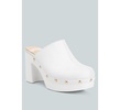 Benji Leather Clogs In White