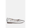 Marlow Metallic Eyelet Detail Bow Ballerinas