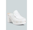 Lyrac Recycled Leather Platform Clogs In White