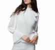 side button blouse in ivory