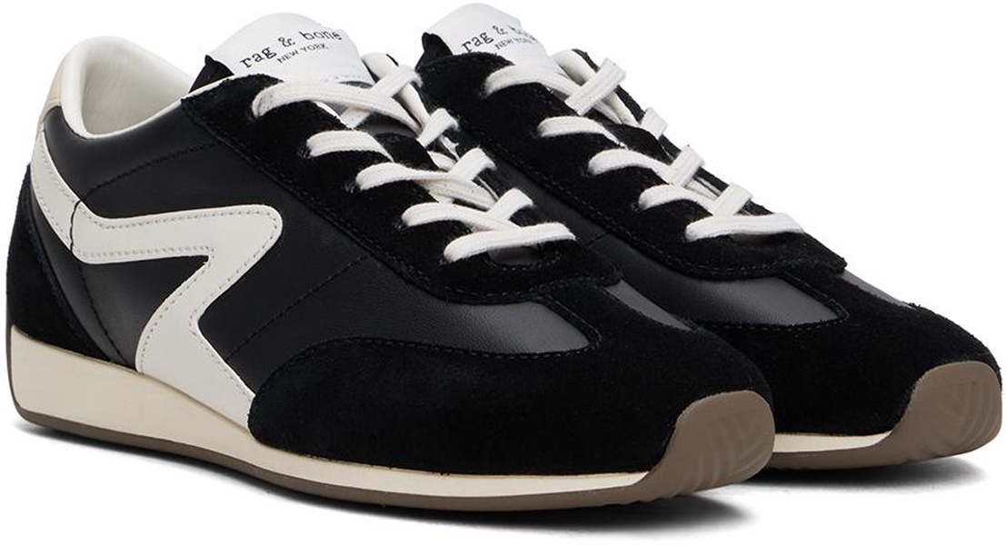 Black Slim Suede Retro Runner Sneakers