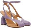 Purple Leather Heeled Sandals