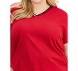 Plus Size V-Neck Dot-Print Top