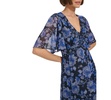 Women's Floral Flutter-Sleeve Maxi Dress