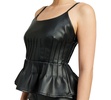 Women's Mya Faux-Leather Sleeveless Peplum Top