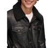 Men's Sherpa-Trim Faux-Leather Trucker Jacket