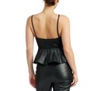 Women's Mya Faux-Leather Sleeveless Peplum Top