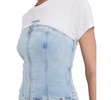 Women's Strapless Zip-Front Denim Top