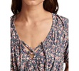 Women's Printed Cotton Smocked Peplum Top