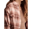 Women's Cotton Raw Edge Plaid Cropped Button Down Top