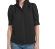 Women's Charmeuse Puff-Sleeve Stand-Collar Top