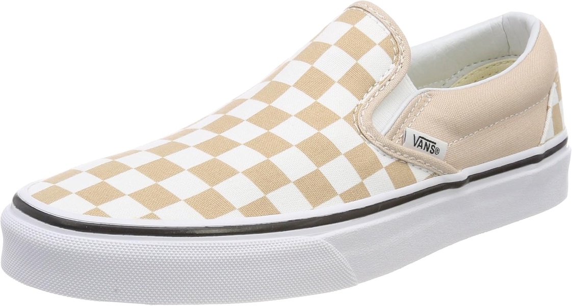 Vans Unisex Adults' Classic Slip on Trainers, Beige ((Checkerboard) Frappe/True White Qco), 4.5 UK 37 EU