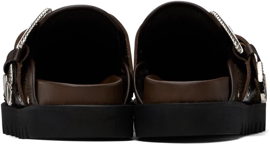 SSENSE Exclusive Brown Eyelet Metal Sabot Loafers