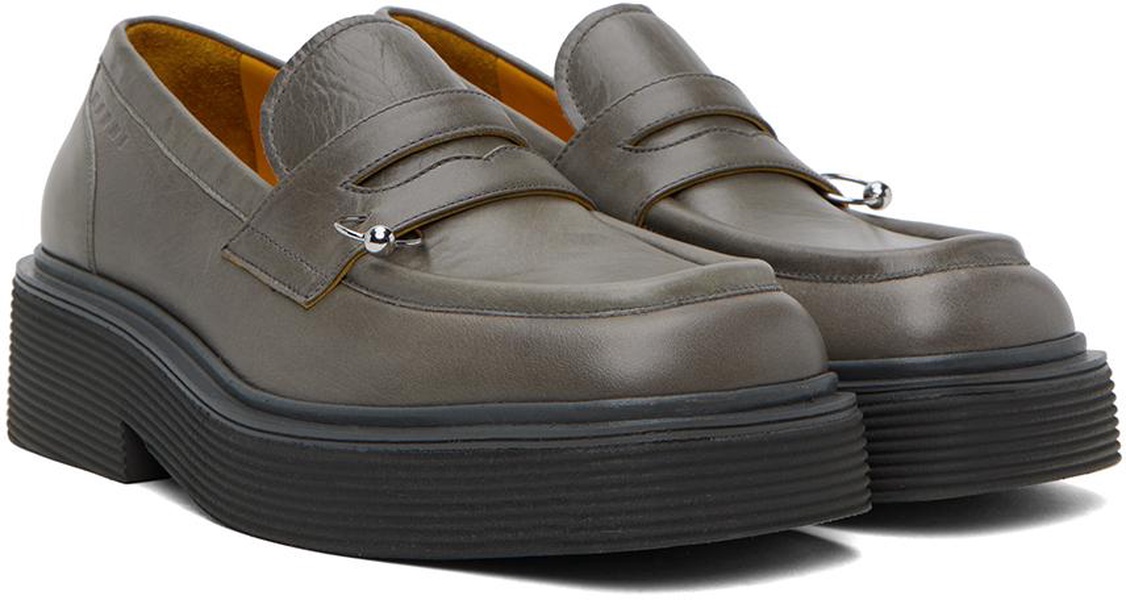 Gray Piercing Loafers