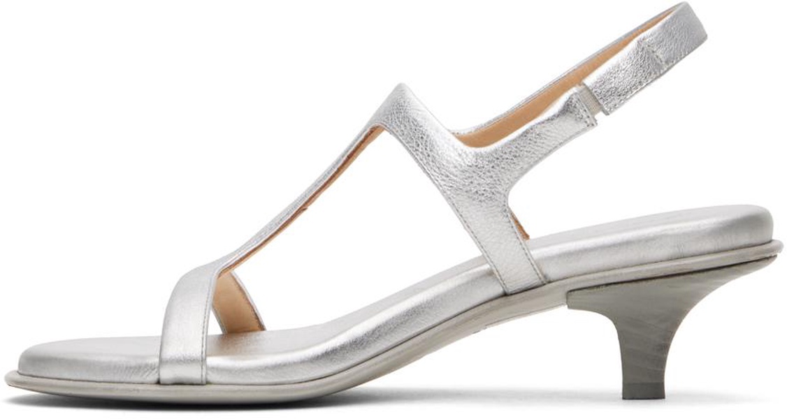 Silver Ciglio Heeled Sandals