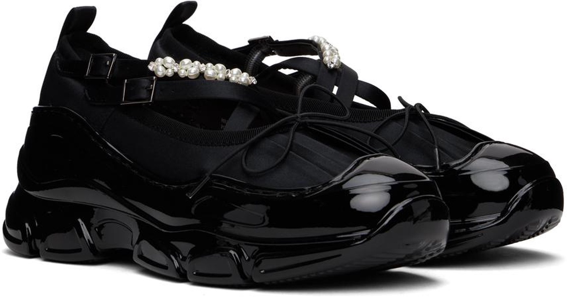 Black Beaded Tracker Ballerina Sneakers