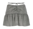 Alessandra Rich Check-Pattern Lace-Up Mini Skirt