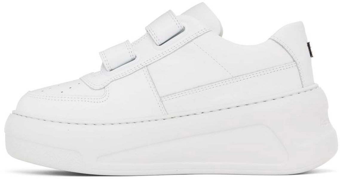 White Velcro Strap Platform Sneakers