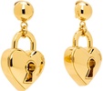 Gold Heart Lock Earrings