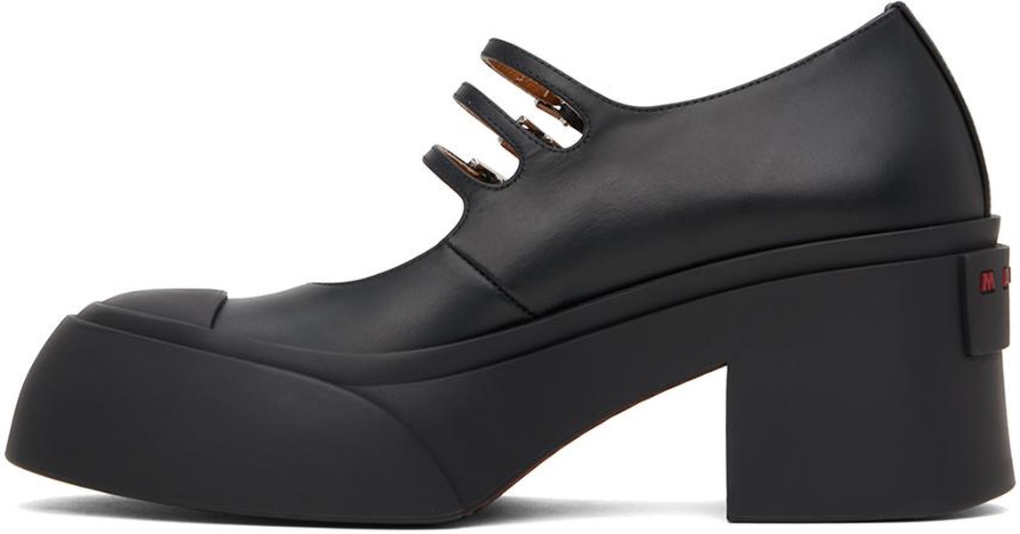 Black Pablo Triple-Buckle Mary Jane Heels