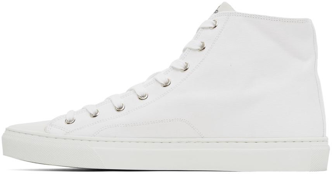 White Plimsoll High Top Canvas Sneakers