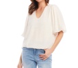 puff sleeve top in ivory