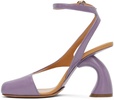 Purple Leather Heeled Sandals