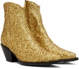 Gold Skinny Ankle Cowboy Boots