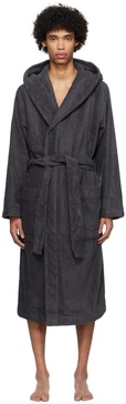 Gray Hooded Bathrobe