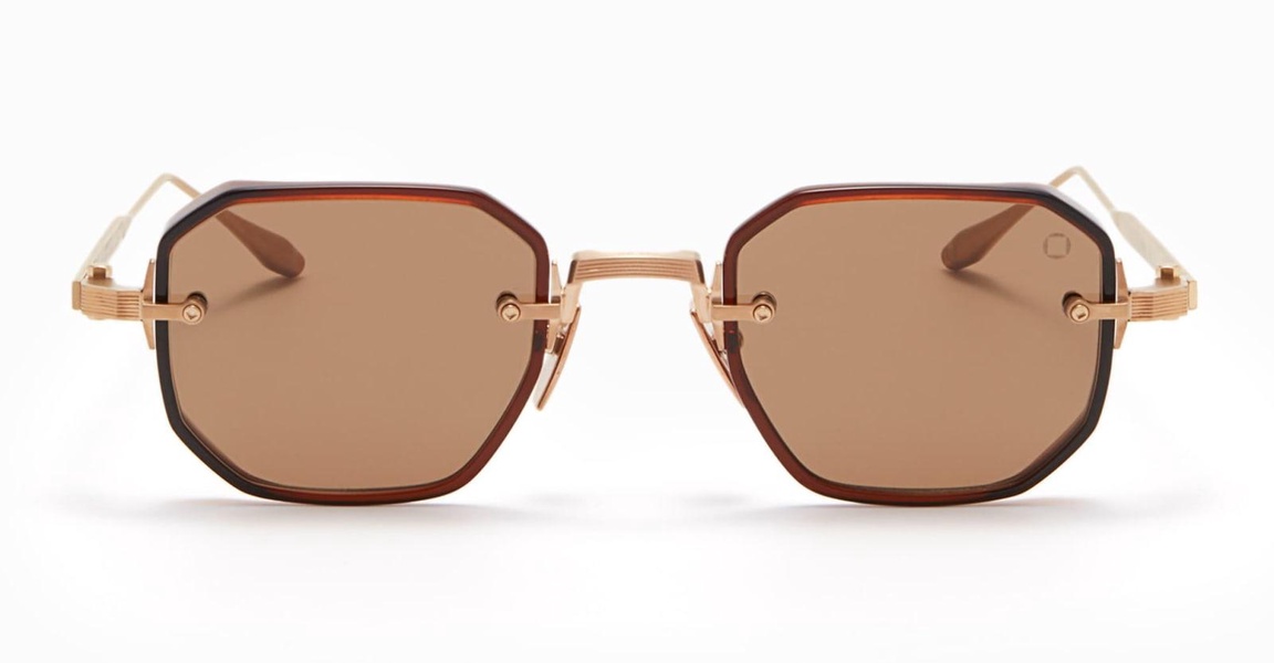 Juno-two - Brushed Gold / Brown Crystal Sunglasses