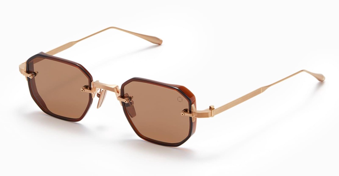 Juno-two - Brushed Gold / Brown Crystal Sunglasses