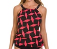 gridlock jodi high neck underwire tankini top in coral