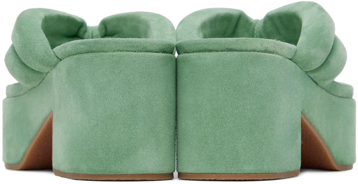 Green Platform Thong Sandals