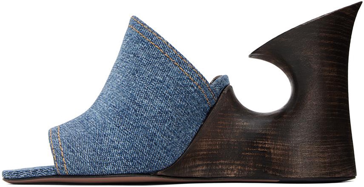 Blue 'La Sculpture' Mules