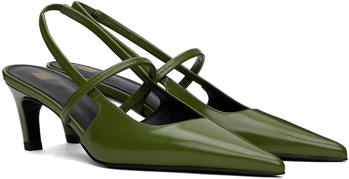 Green 'The Sharp Slingback' Heels