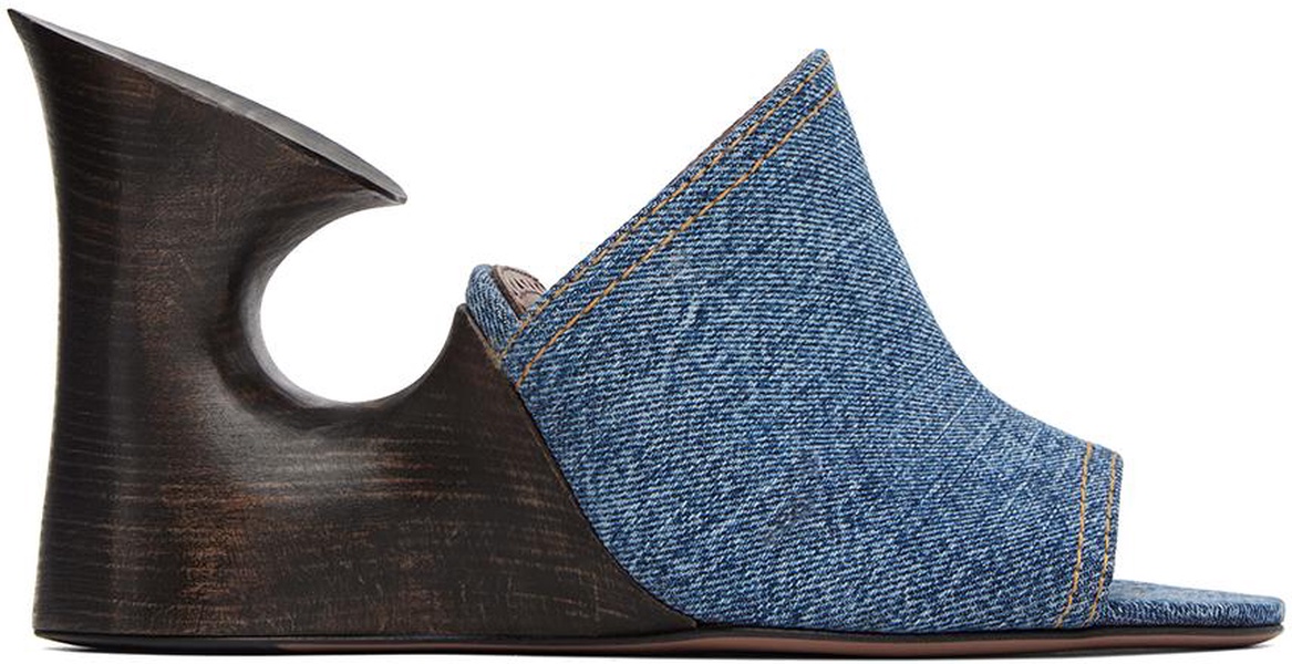 Blue 'La Sculpture' Mules