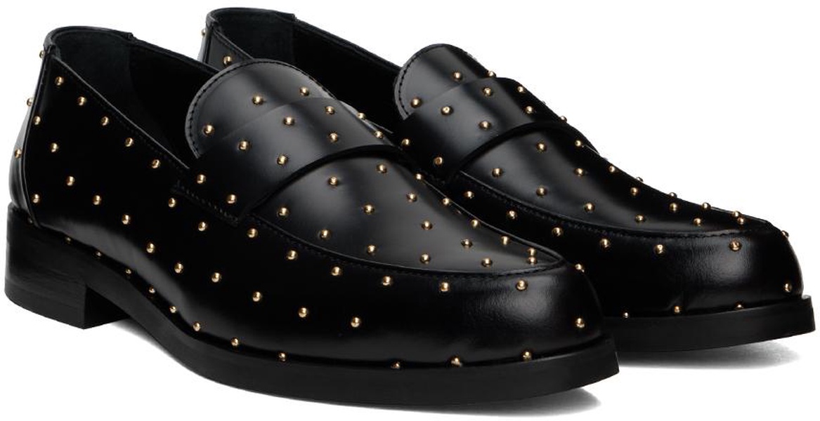 SSENSE Exclusive Black Studded Leather Loafers