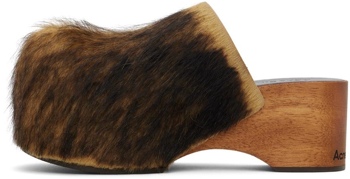 Brown Hairy Wood Clogs